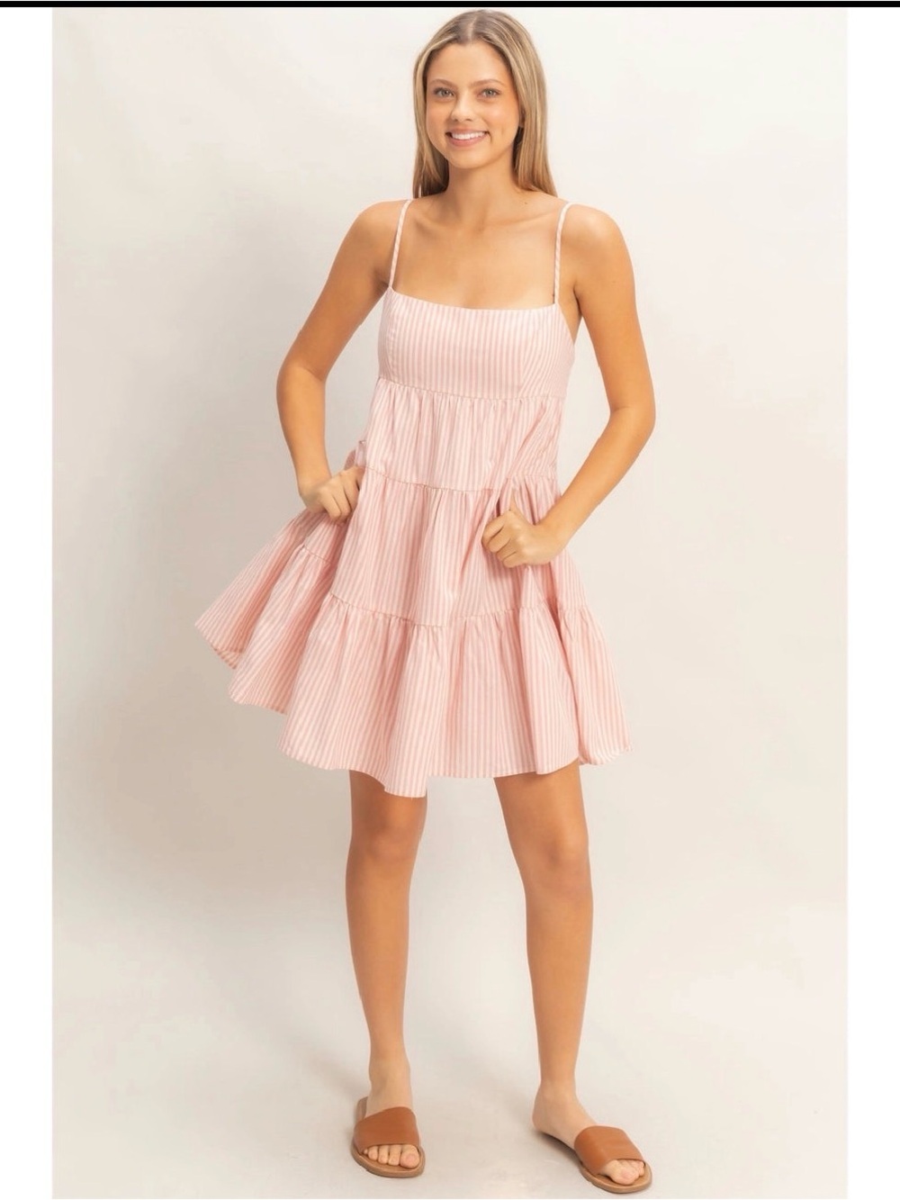 Striped Sleeveless A-Line Dress